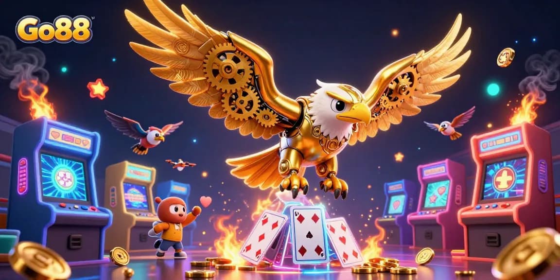 Experience thrilling gaming moments at Go88, with vivid details and dynamic casino elements.