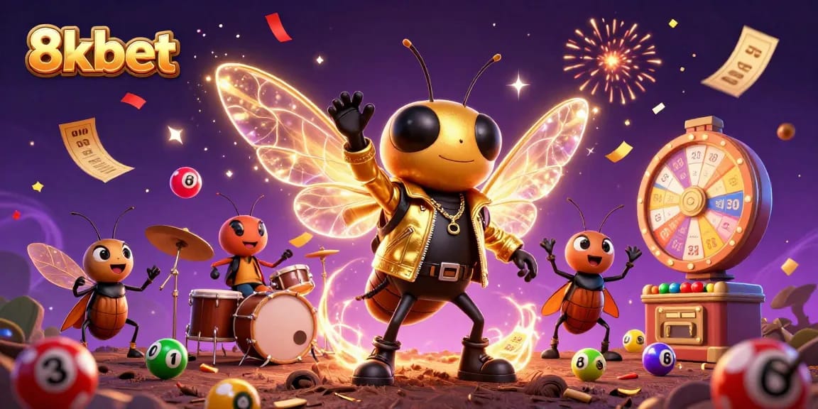 Experience thrilling moments at 8xbet with cartoon characters celebrating fun games and winnings.