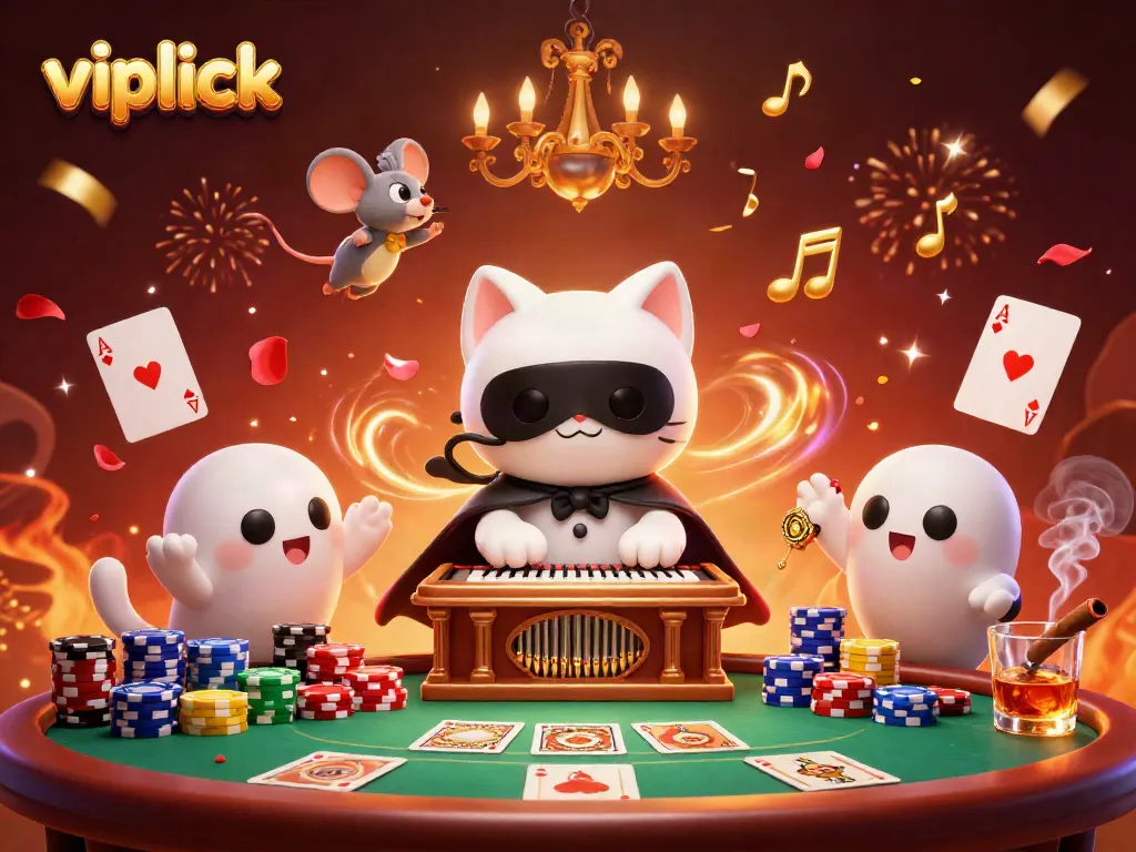 Experience the excitement at VipLuck with poker chips, gameplay, and a lively casino atmosphere.