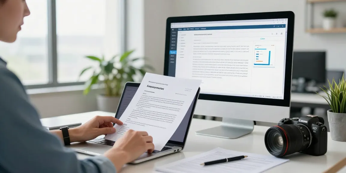 Arbeitszeugnis prüfen mit sicherer Analyse in moderner Büroumgebung.