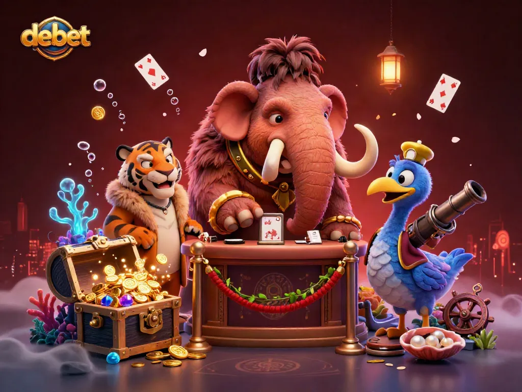 Experience debet's vibrant casino scene with a woolly mammoth bouncer, saber-tooth VIP, and magical treasures.