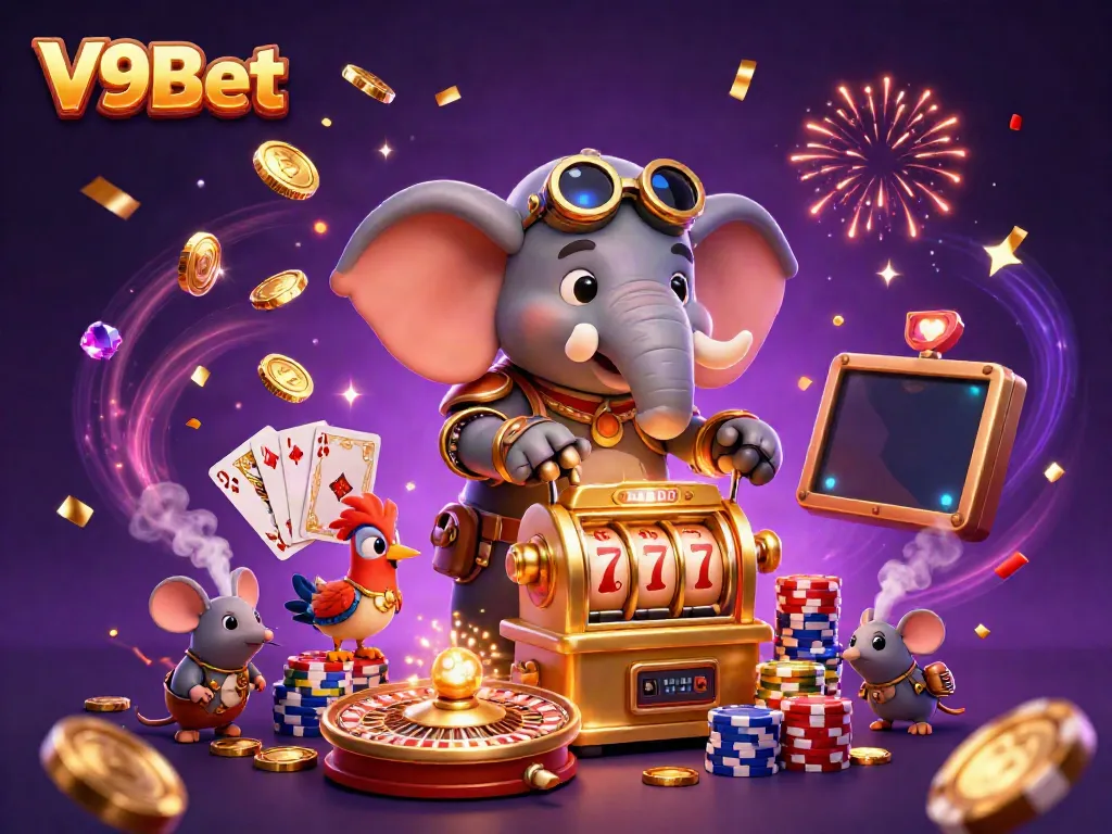 Experience thrilling gaming adventures with V9Bet's lively steampunk scene full of excitement.