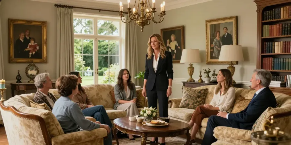 Tucker Carlson Wife Heiress Net Worth highlighted with Susan Andrews in an elegant setting showcasing affluence and family life.