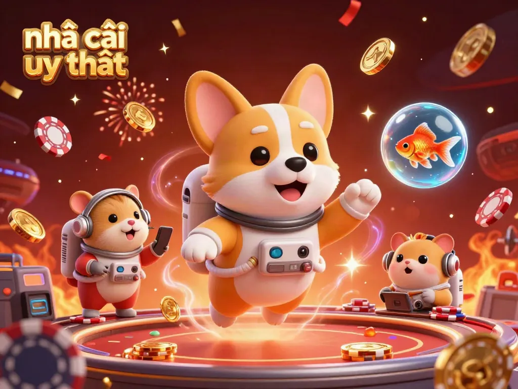 Engage with top casino action at nhà cái uy tín in a dynamic floating casino space scene.