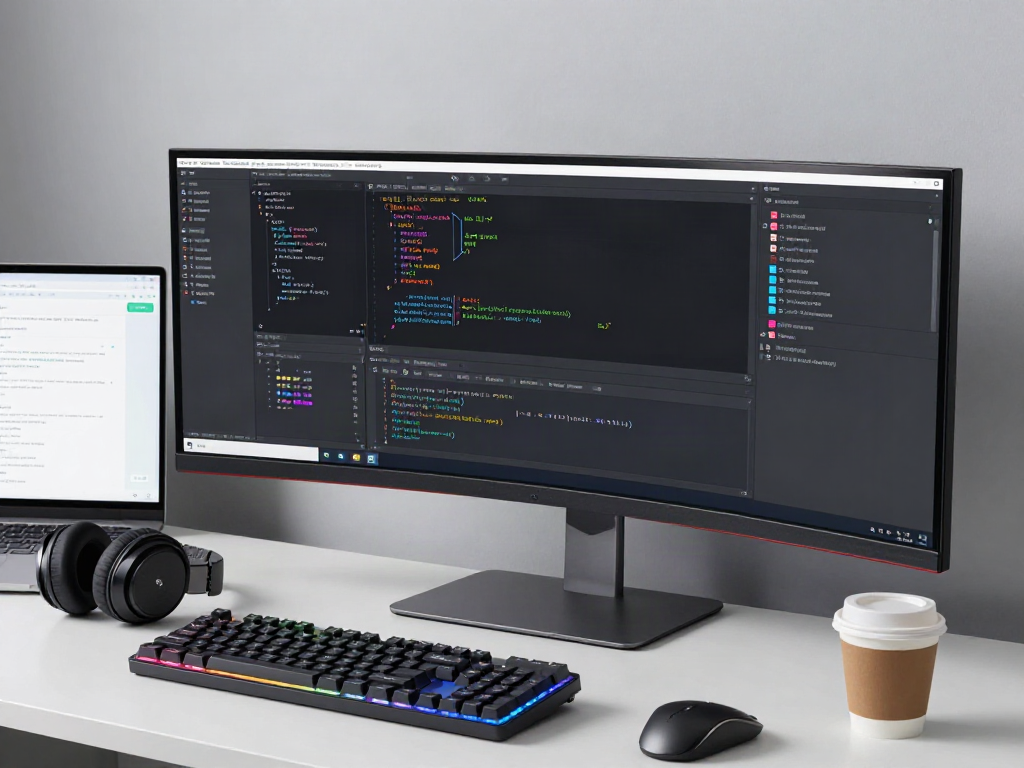 Moderne Softwareentwicklung zur Website, Cybersecurity-Lösungen und SaaS-Techniken in einem Entwicklerbüro.
