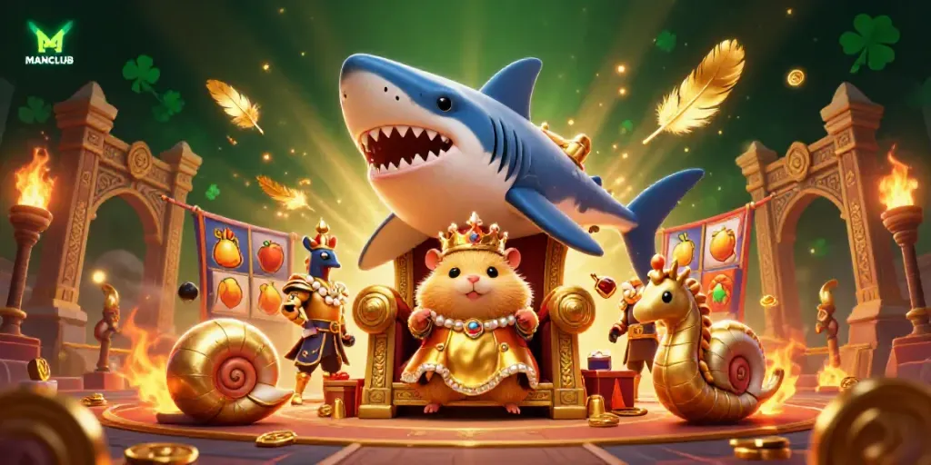 Join the action at MANCLUB with a fierce hamster king ruling a casino under spectacular gaming elements.