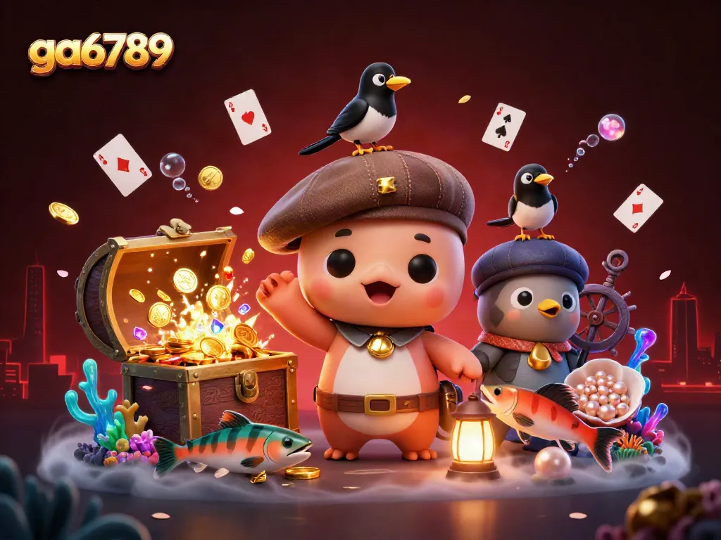 Catch exciting moments at ga6789 with vibrant illustrations of a playful Nessie and dynamic gaming elements.