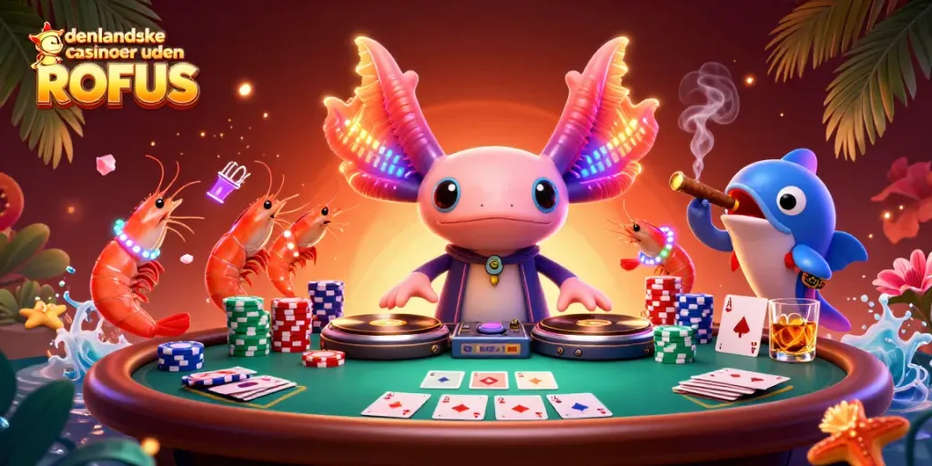 Experience the fun with udenlandske casinoer uden ROFUS through a 3D vibrant casino scene.