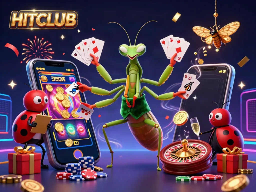 Experience the excitement of HITCLUB's vibrant casino scene with a dynamic card sharp and ladybug pit boss.