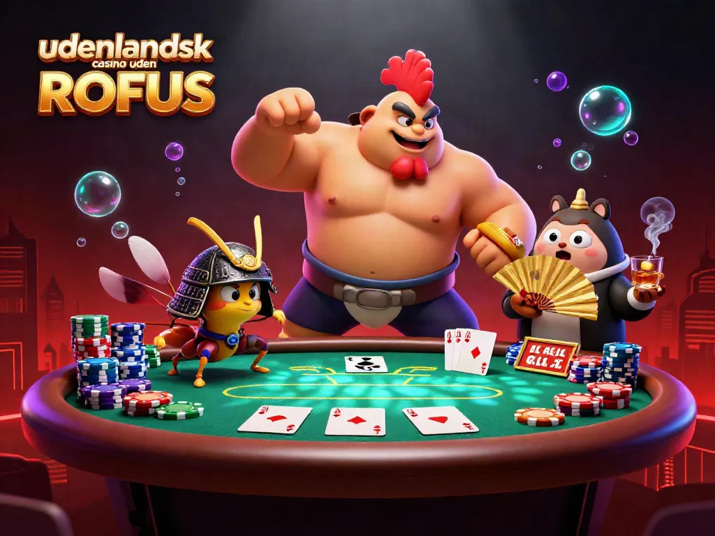 Engage in exciting gameplay at udenlandsk casino uden ROFUS with vibrant 3D characters and poker elements.