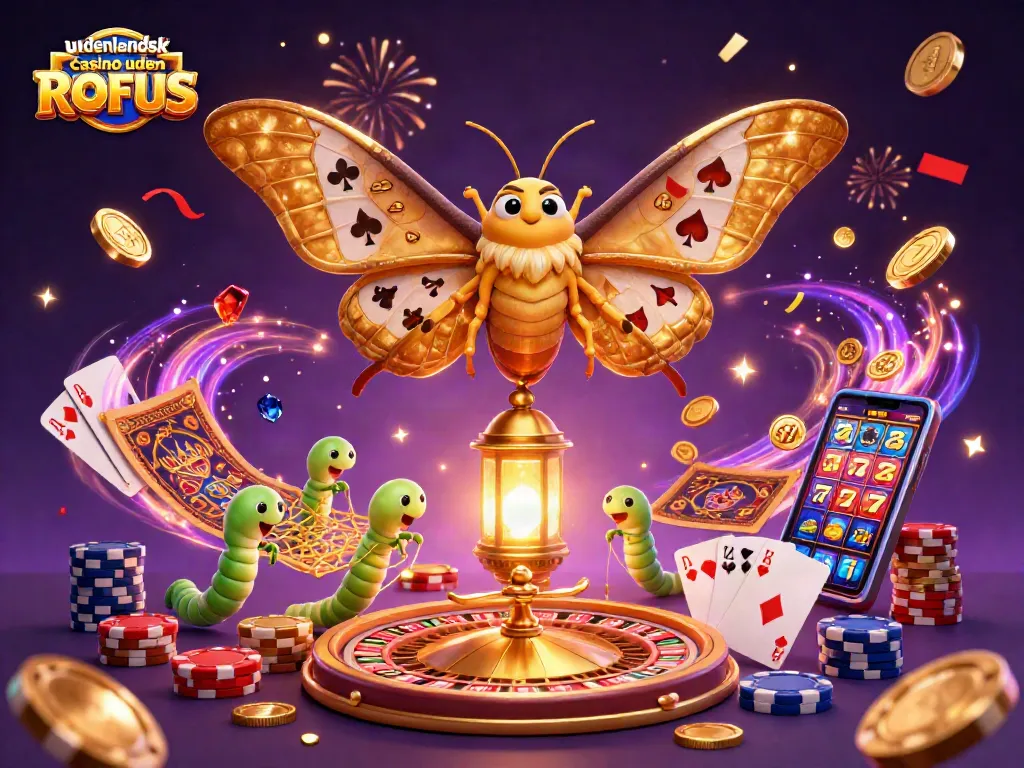 Engage in exciting gambling adventures at udenlandsk casino uden ROFUS with 3D casino elements and vibrant illustrations.