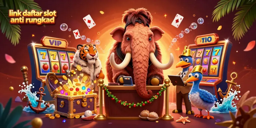 Temukan link daftar slot anti rungkad dengan bouncer mamut, tamu VIP, dan penjaga pintu di kasino penuh aksesoris slot.
