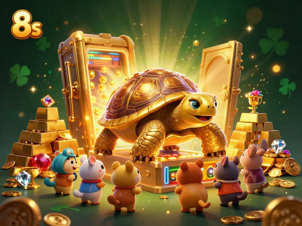 Engage with thrilling games at 8s casino featuring a vibrant, interactive grand prize scene.