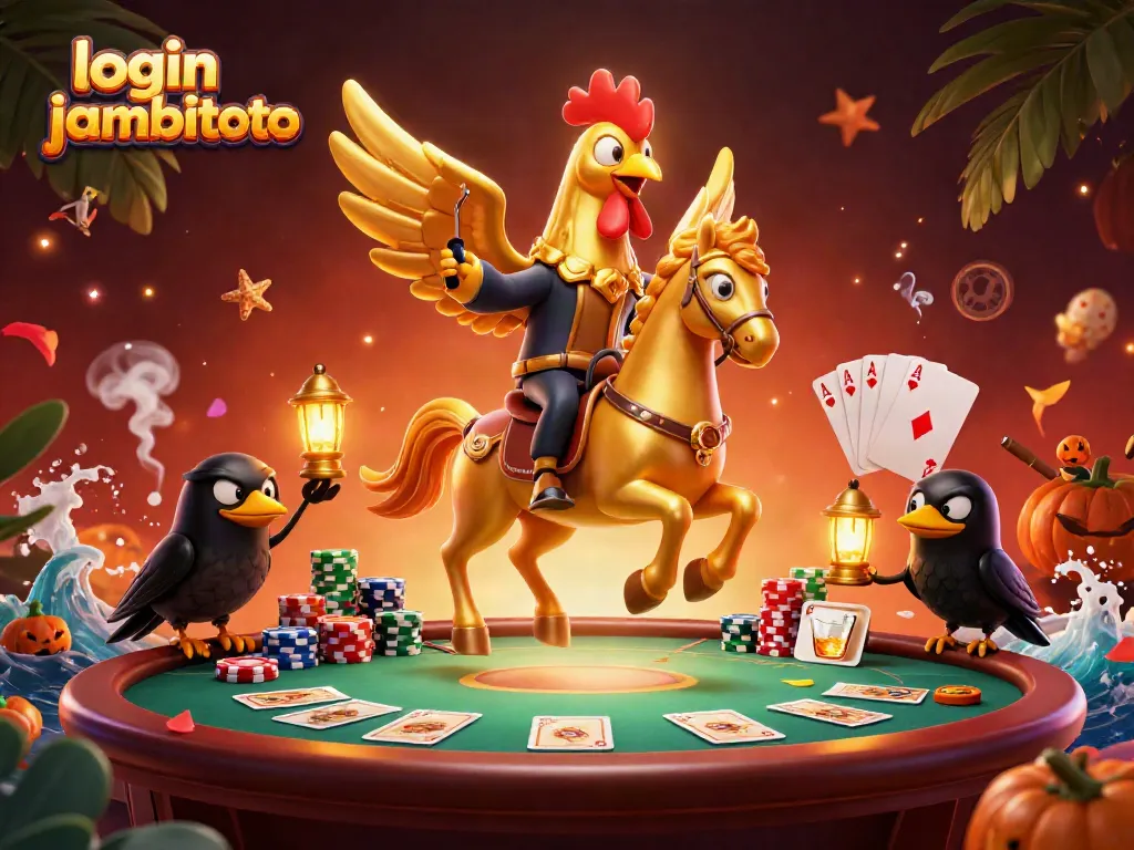 Experience login jambitoto in an ultra-detailed casino scene with vibrant characters and rich game elements.
