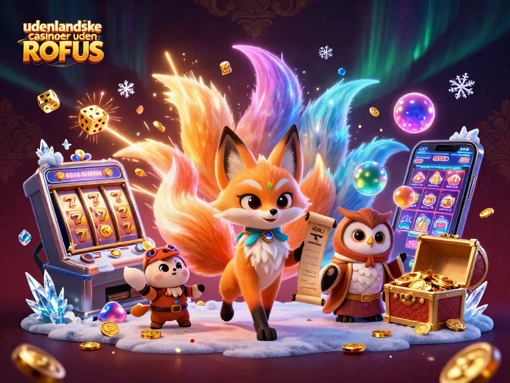 Experience the thrill of udenlandske casinoer uden ROFUS in a vibrant 3D casino scene.