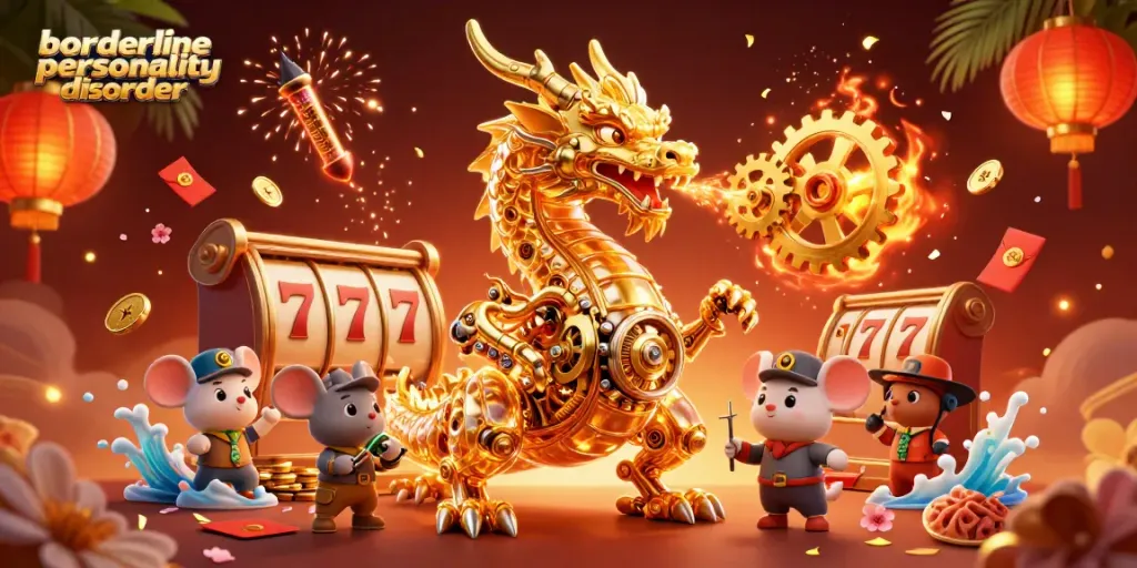 Experience the excitement of borderline personality disorder through immersive casino gameplay with a dynamic dragon scene.
