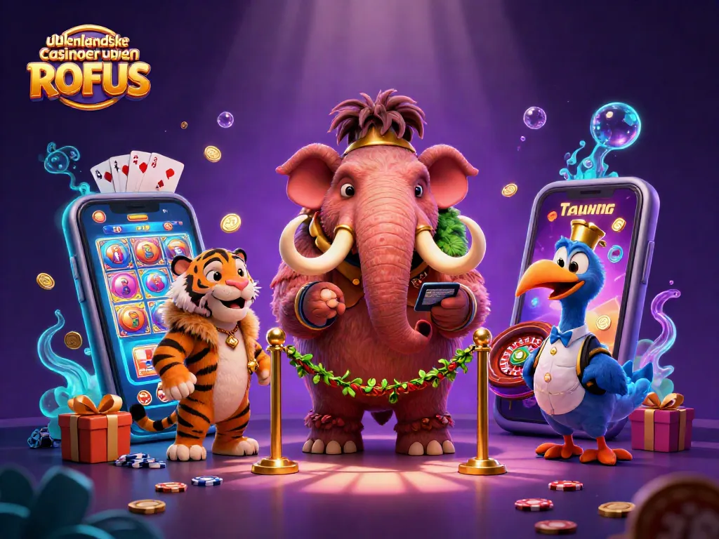 Engaging scene featuring udenlandske casinoer uden ROFUS with a mammoth bouncer and interactive gaming elements.