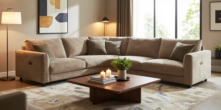 Baxter Sofa Preis in einem stilvollen Wohnzimmer mit eleganter Dekoration präsentiert, das luxuriöse italienische Handwerkskunst hervorhebt.