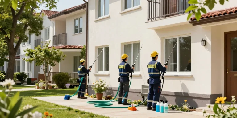 Effektive Fassadenreinigung mit Knodel: Professionelles Team reinigt Außenflächen gründlich und nachhaltig.
