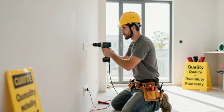 Fachbetrieb für Elektroinstallationen in Dortmund bei der Installation von Wandsteckdosen in einem modernen Zuhause.