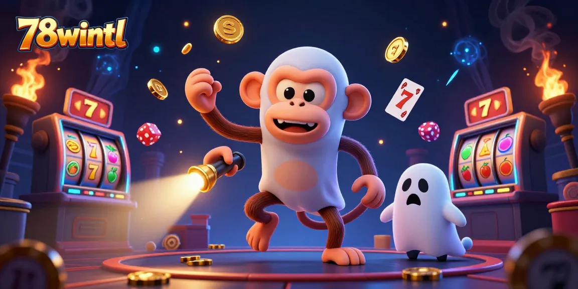 Experience thrilling slots at 78wintl with our vibrant casino scene featuring games and gold elements.