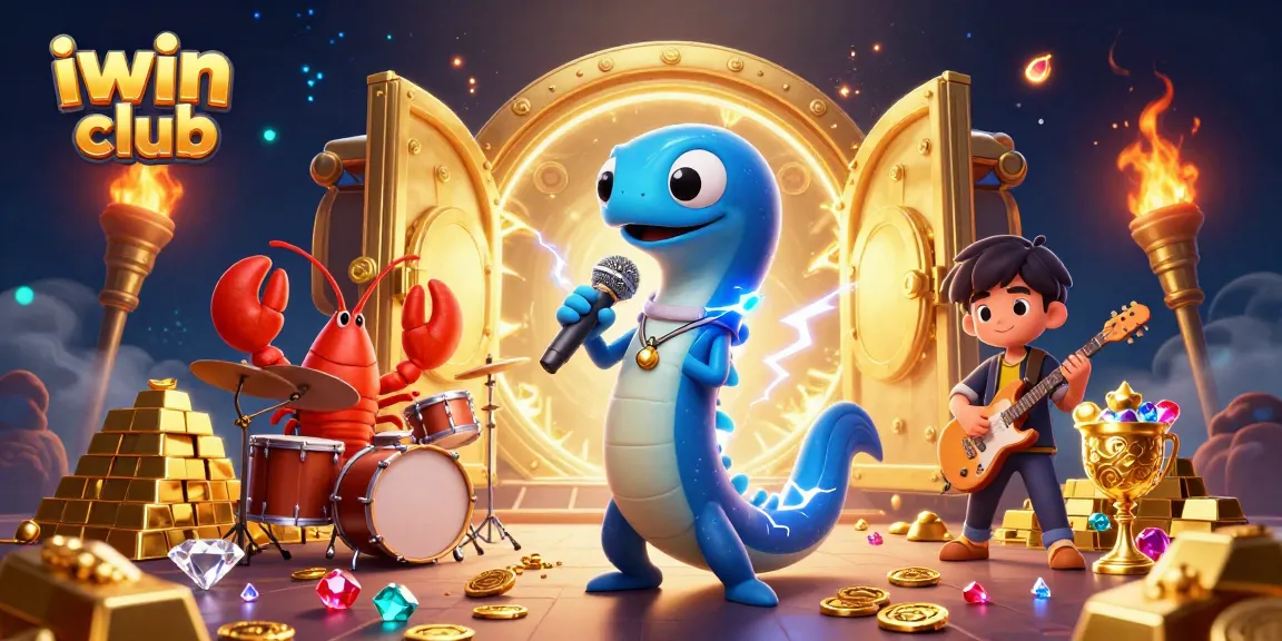 Experience the vibrant world of iwin club with a DJ eel and band in an underwater casino stage.