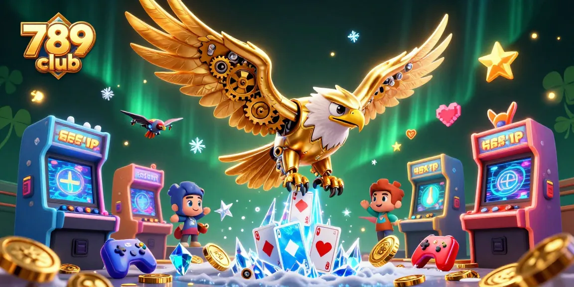 Play at 789 club and witness a stunning 3D cybernetic eagle soaring through holographic cards.