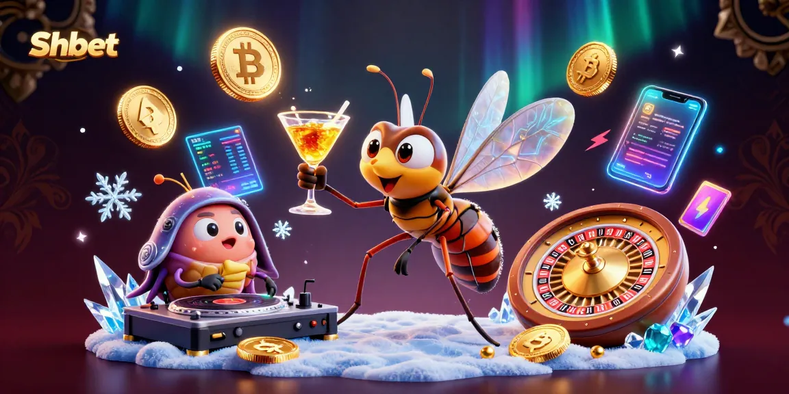 Experience Shbet's vibrant atmosphere with a living casino mascot and interactive gaming elements in a dazzling scene.