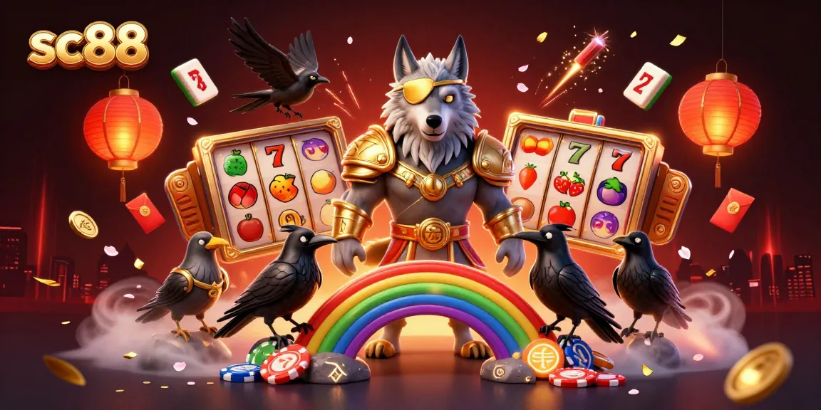Engage in thrilling gameplay with sc88's vibrant casino scene starring Odin and his ravens.