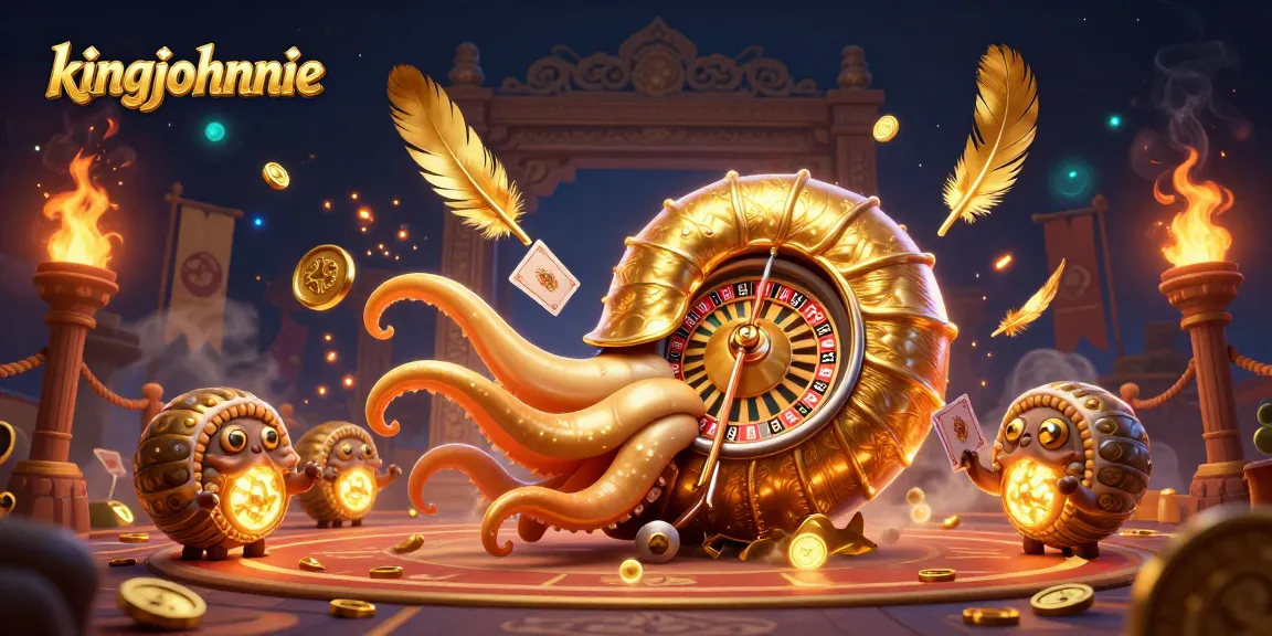 Play blackjack at kingjohnnie's dynamic casino scene featuring a giant nautilus roulette wheel.