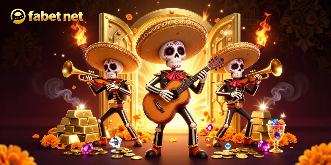 Experience the thrill of fabet net's colorful casino atmosphere with a mariachi band surrounded by treasures.