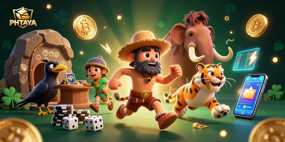 PHTAYA offers a thrilling casino experience highlighted by unique caveman characters and cryptocurrency elements.