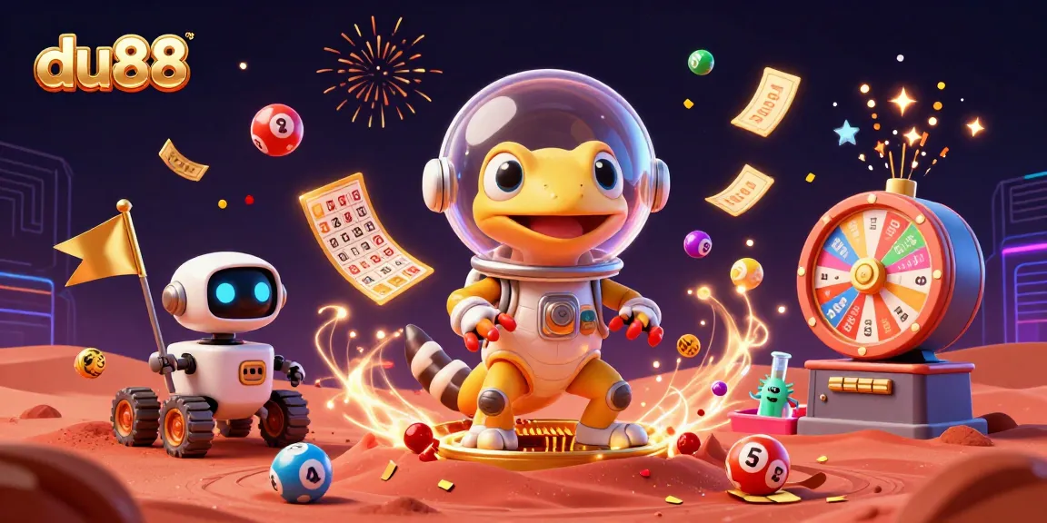 Join the excitement at du88 with a Martian gecko uncovering vibrant casino treasures.
