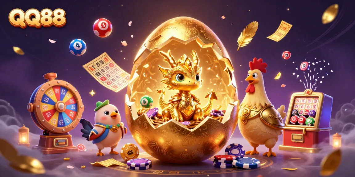 Experience QQ88's thrilling casino gameplay with a golden dragon and dynamic gaming elements.