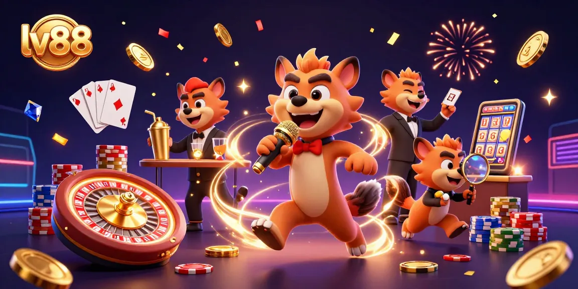 Experience the thrills of lv88 as hyenas entertain in a vibrant casino scene with sparkling games.