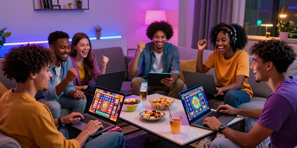 Experience the excitement of oppa86 gaming with friends in a lively living room filled with modern devices.