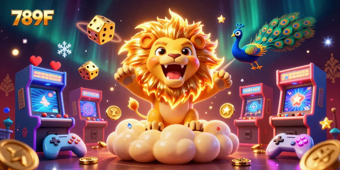 Experience thrilling gaming adventures with 789F's vibrant 3D casino illustration showcasing excitement and fun.