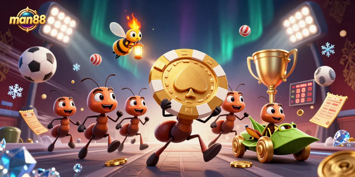 Experience a thrilling heist with man88 as ants and friends pursue their golden poker chip!