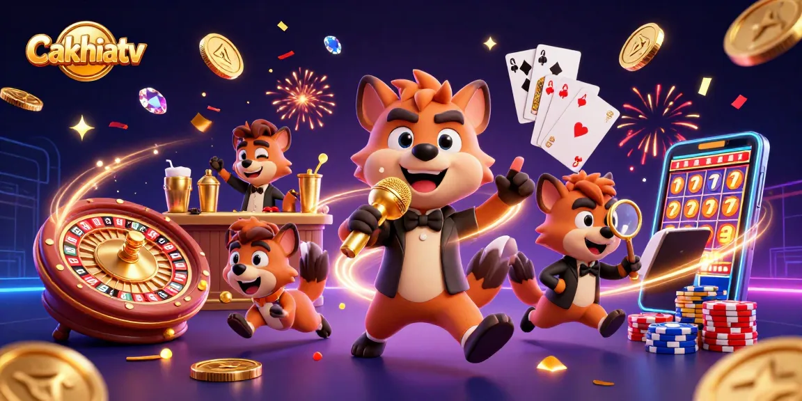 Cakhiatv features a vibrant casino scene with hyenas hosting a comedy club and engaging in lively activities.