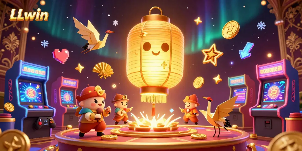Experience the vibrant energy of LLwin's online casino with golden lantern spirits and dynamic gaming elements.