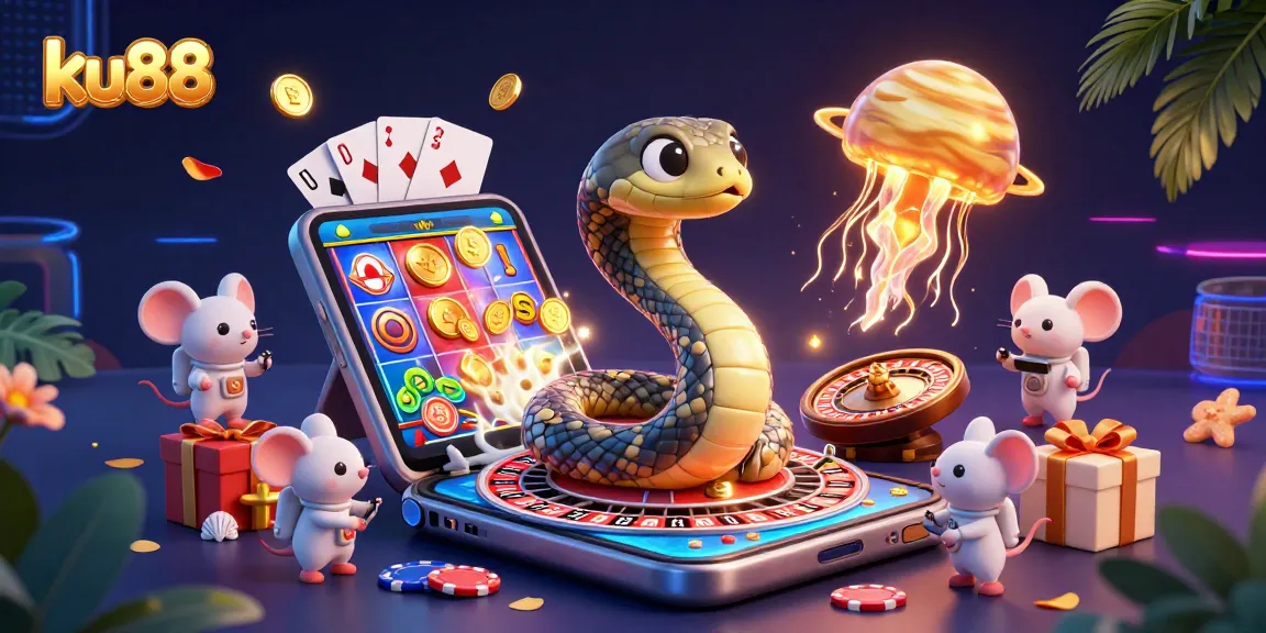 Place bets on the vibrant ku88 roulette scene with colorful gambling elements.