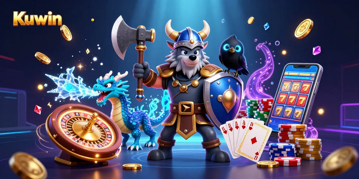 Kuwin offers thrilling moments with a Viking warrior, dragon, and riches from gambling adventures.