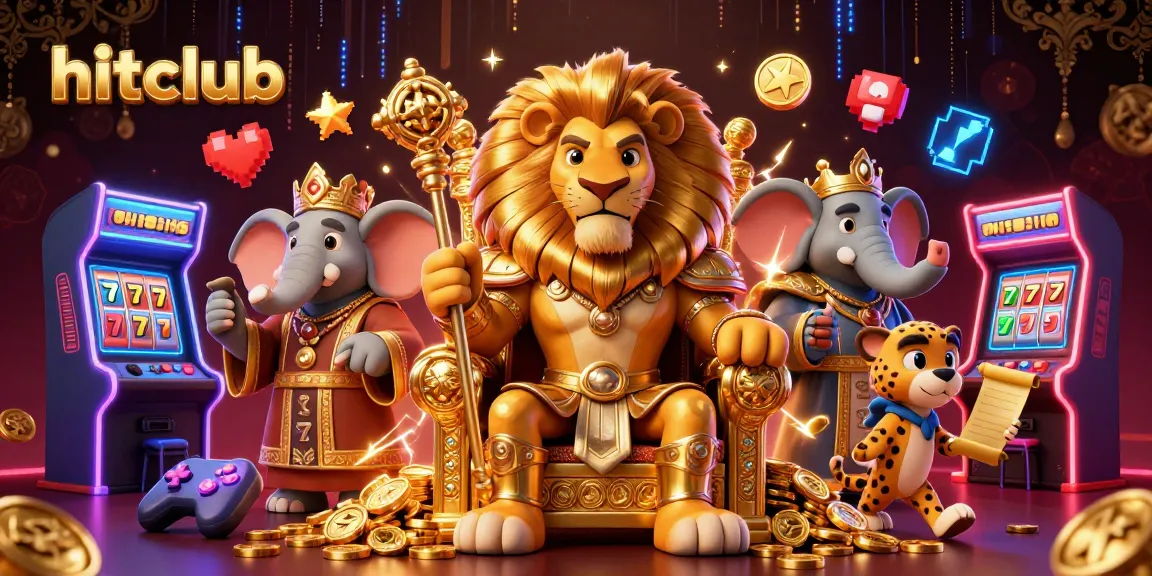Engage in thrilling gaming at hitclub with our vibrant 3D casino illustration featuring exciting game elements.
