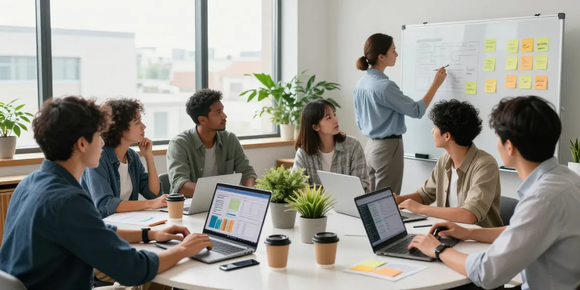 Collaboration at signo-media’s digital marketing agency workspace showcasing teamwork and innovation.