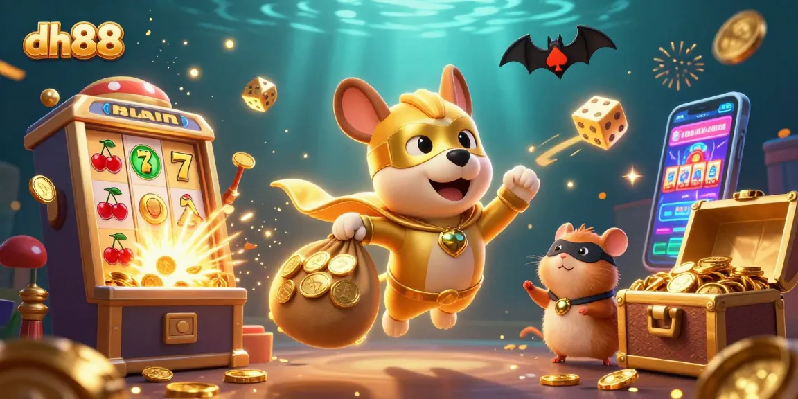 Experience thrilling gaming excitement with dh88 as the superhero dog flies through a jackpot explosion!